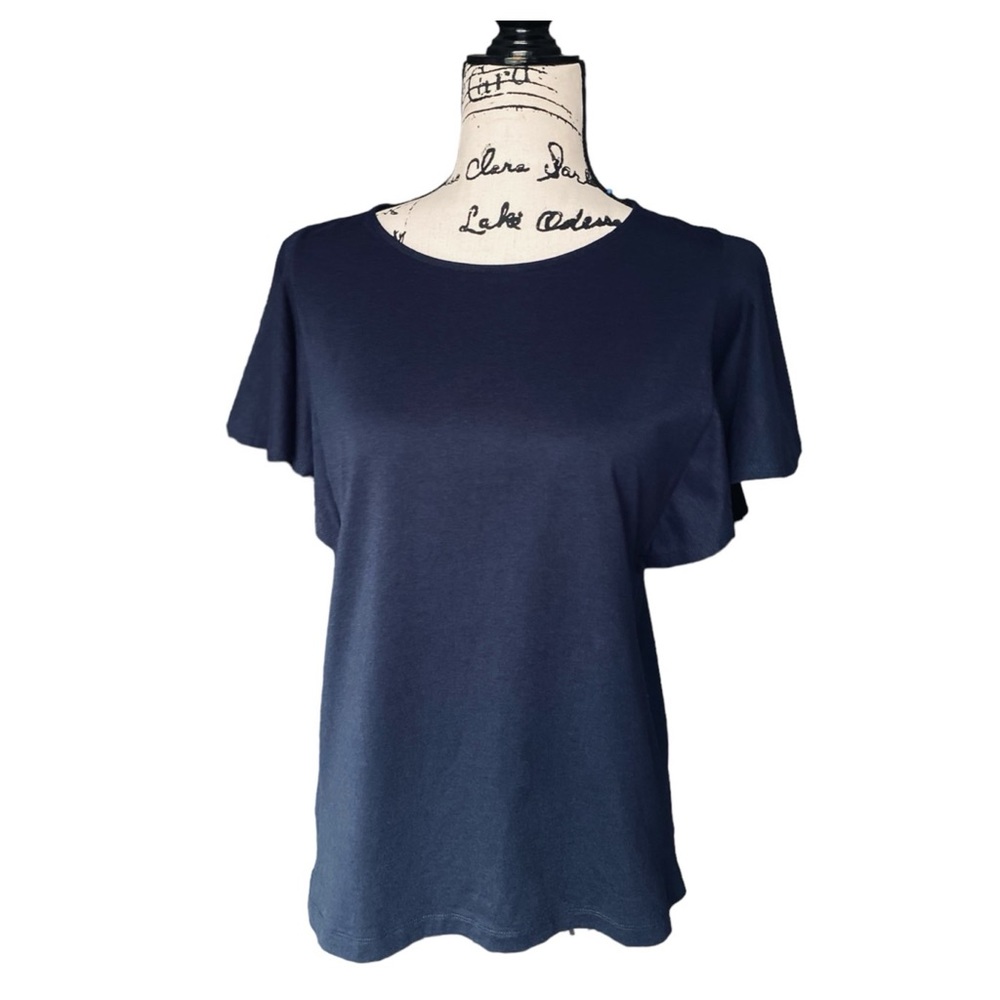 UNIQLO - Flutter Sleeve Top XL in Navy Blue